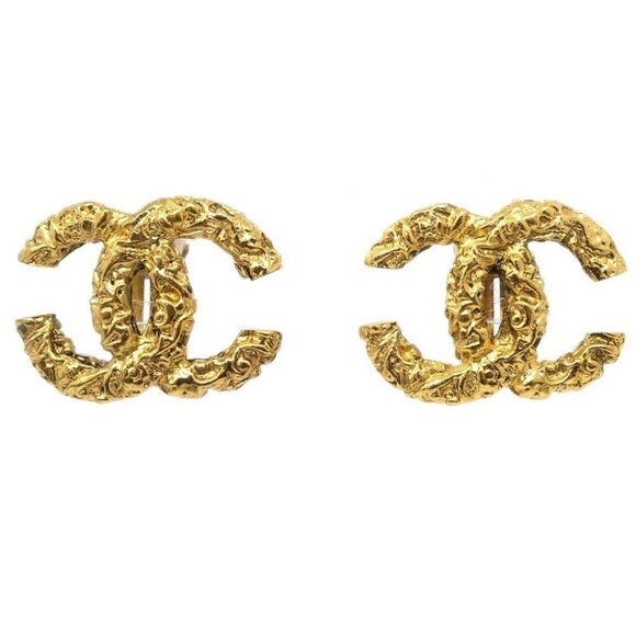 Chanel CC Earrings Clip-On Gold 93A 132947 - Picture 1 of 4
